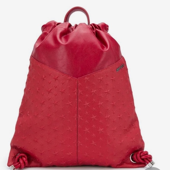 Jimmy Choo red leather sac back pack